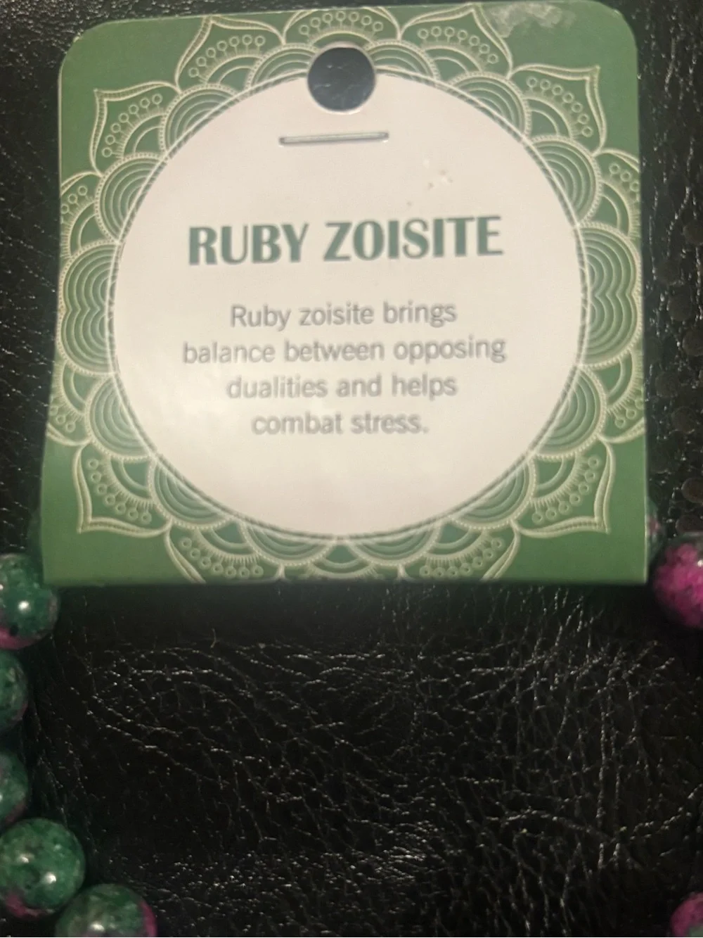 Ruby Zoisite Beaded Stretch Bracelet - Green & Pink